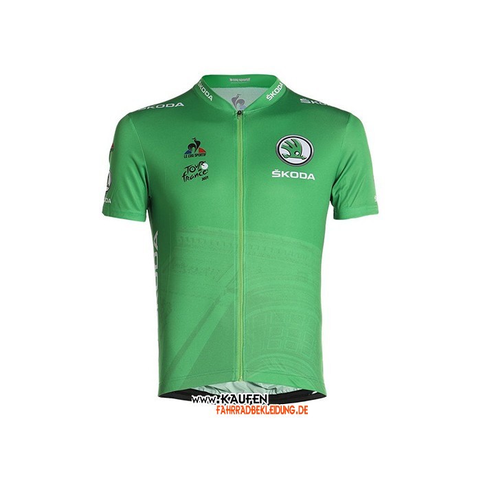 2021 Tour de France Kurzarmtrikot und Kurze Tragerhose Grun